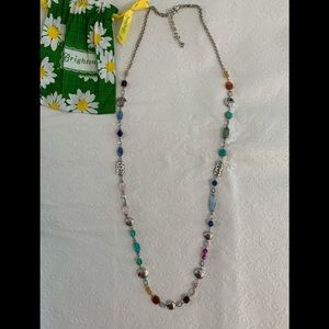EUC Brighton multicolored beaded silver necklace